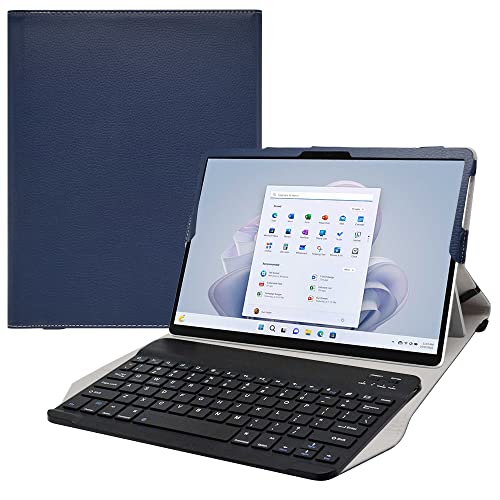 JRTAL Kompatibel mit Surface Pro 9 Hülle, Slim Fit Folio PU Leder dünne Schutzhülle Schale Etui Tasche für Microsoft Surface Pro 9 /Pro 8 13" Tablet - Blau von JRTAL