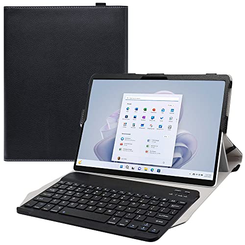 JRTAL Kompatibel mit Surface Pro 9 Hülle, Slim Fit Folio PU Leder dünne Schutzhülle Schale Etui Tasche für Microsoft Surface Pro 9 /Pro 8 13" Tablet - Schwarz von JRTAL