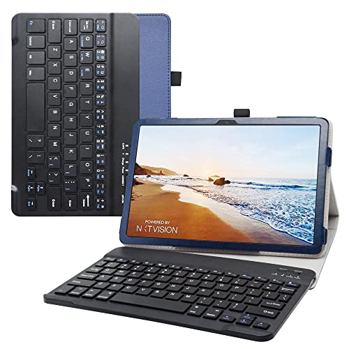 JRTAL Kompatibel mit TCL Tab 10 5G Tastaturhülle, hochwertiges veganes PU-Leder, abnehmbare Tastaturabdeckung für TCL Tab 10 5G TCL-9183W Metro von T-Mobile Tablet (nicht geeignet für TCL Tab Pro 5G von JRTAL