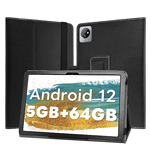 JRTAL Slim Fit Folio PU Leder dünne Schutzhülle Schale Etui Tasche für Blackview Tab 7 WiFi/Blackview Tab 30 WiFi/OSCAL Pad16 / OSCAL Pad 50 WiFi/OSCAL Pad 70 WiFi 10.1" Tablet - Schwarz von JRTAL