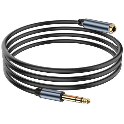JSADZKJ 1/4 Verlängerungskabel 6.35mm Stecker zu Buchse Audio AUX Kabel 1/4 Zoll TRS zu 1/4 Zoll TRS Klinke Verbindungskabel für Gitarre Bässe Mixer Verstärker 5.9FT von JSADZKJ