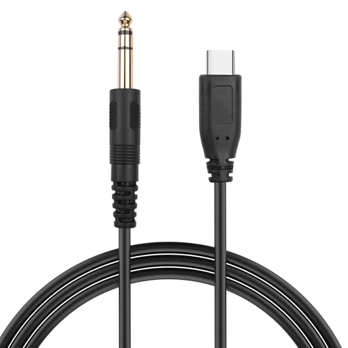 JSADZKJ USB C zu 6,35mm TRS Kabel Typ C zu 1/4 Zoll TRS Stereo-Audiokabel Gold-Plated USB C zu 6,35mm 1/4 Zoll Audio Adapter Aux Jack Stereo Kabel für Lautsprecher,Verstärker,Mischpult 3.28FT von JSADZKJ