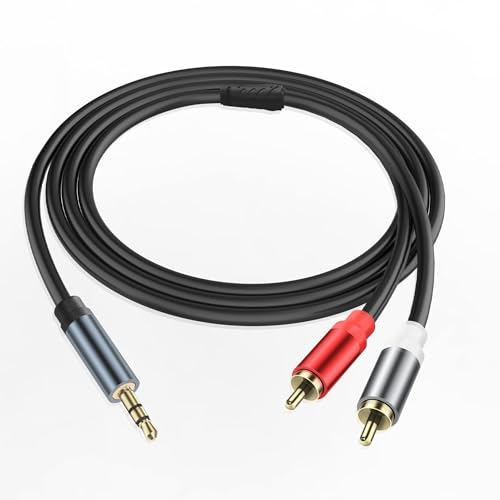 JSADZKJ 3.5mm zu 2RCA Verlängerungs-Audiokabel 1/8 Zoll TRS Männlich zu 2 RCA Männlich Y-Splitter Audiokabel RCA zu 3.5mm Gold Plated AUX Kabel für PC Tablet Laptop HDTV MP3 Player 1.8M/5.9FT von JSADZKJ