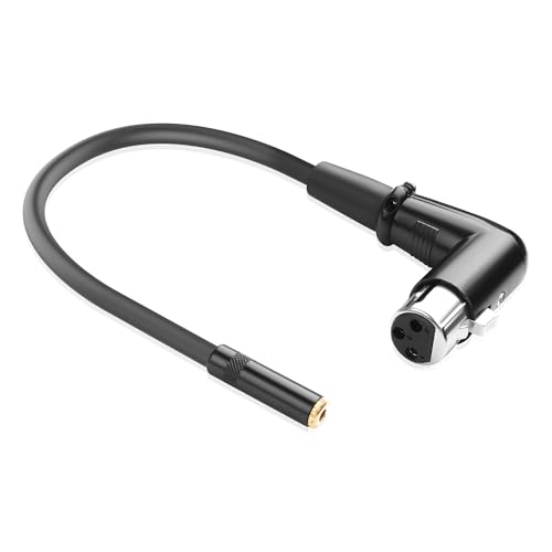 JSADZKJ Rechtwinkliges XLR Männlich auf 3.5mm Weiblich Adapterkabel 90 Grad XLR auf 1/8 TS Mikrofonkabel,xlr auf 3.5mm Kabel (nur Mono) für Mikrofon,Verstärker,Mischpult-30cm (XLR Weiblich) von JSADZKJ