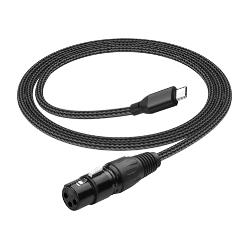 JSADZKJ USB C zu XLR Kabel USB Typ C Männlich zu XLR Weiblich Mikrofon Aufnahmekabel,Typ C dynamisches Mikrofon Audiokabel kompatibel mit Laptop,Tablet,Handys,Soundkarte (1M/3.28Ft) von JSADZKJ