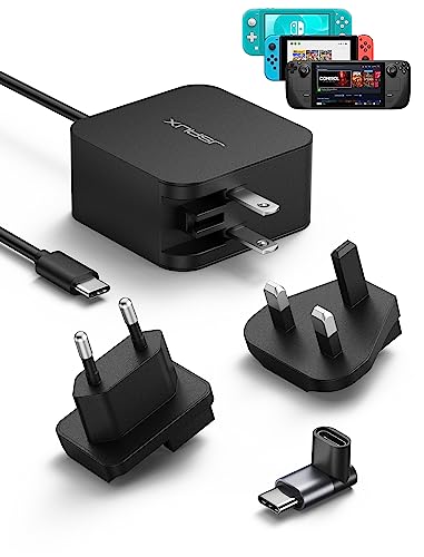 45W USB C Ladegerät für Steam Deck, JSAUX 3M Kabel Typ-C PD3.0 Schnellladegerät Laptop Ladegerät Kompatibel mit Steam Deck, Switch, MacBook Pro/Air, Dell XPS, ThinkPad, iPad Pro/Air, Pixel, Galaxy von JSAUX