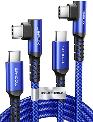 JSAUX 100W USB C auf USB C Kabel [2 Stück/2M], USB C zu USB C Ladekabel, 5A USB C Schnellladekabel kompatibel mit iPhone 15/Plus/Pro/Pro Max/MacBook Pro/iPad Pro/Mini, Samsung Galaxy S23/S22/S21-Blau von JSAUX