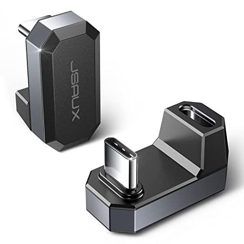 JSAUX 180 Grad USB-C Adapter (2 Stück), Typ C Stecker auf USB 4.0 Buchse USB-C Stecker auf USB C Buchse PD 100W Adapter, für Steam Deck, Switch, MacBook, Tablet, Telefon und weitere Typ C Geräte von JSAUX
