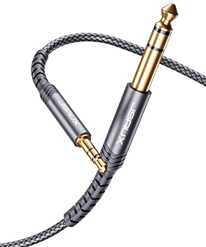 JSAUX 3.5mm Klinke auf 6.35mm Klinke Kabel-3M, Nylon Geflochten 6.35mm Klinkenstecker auf 1/8'' Aux Audio Stereo Kabel Stereo Kompatibel mit iPod, Laptop, Heimkino Gitarre Lautsprecher von JSAUX