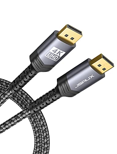 JSAUX Displayport Kabel 3M, DP Kabel (4K@60Hz, 2K@165Hz, 2K@144Hz), Displayport zu DisplayPort 3M Unterstützung kompatibel mit Monitor, Laptop, PC, Grafik, TV, Gaming Monitor usw. - Grau von JSAUX