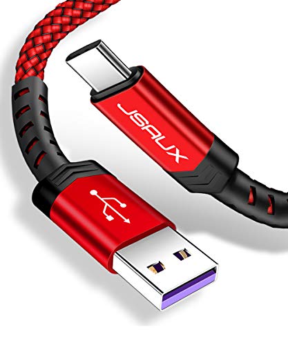 JSAUX Huawei Ladekabel USB C Kabel 5A [1M 2 Stück] Schnellladekabel Für Huawei P40 P30 P20 Lite Pro Mate 40 30 20 Pro MediaPad M6 M5 Pro Nova4 Nova5 Pro Huawei Super charge- Rot von JSAUX