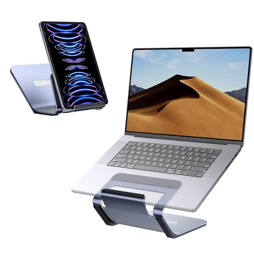 JSAUX Laptop-Ständer für Schreibtisch, Aluminium, 2-in-1-Computer-Erhöhung und Tablet-Ständer, ergonomischer Notebook-Halter, kompatibel mit MacBook Air Pro, iPad Air Pro, Dell XPS, HP, Lenovo, von JSAUX
