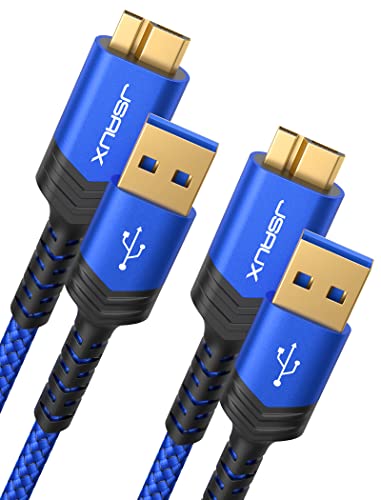 JSAUX Micro USB 3.0 Kabel 0.3M+1M [2 Pack],USB A Stecker zu Micro B Externes Festplattenkabel Ladekabel für Seagate Festplatte, WD, My Passport und Elements, Samsung Galaxy S5, Note 3 von JSAUX