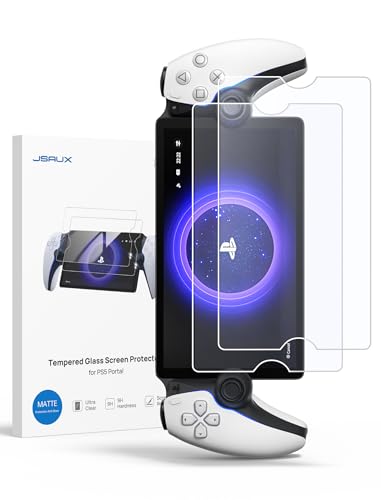 JSAUX Schutzfolie Kompatibel für PlayStation Portal Remote Player 2 Stück, Anti-Glare Schutz Glas für PS5 Portal, 8 Zoll Anti-Scratch Displayschutzfolie für PlayStation 5 Portal Remote Player von JSAUX