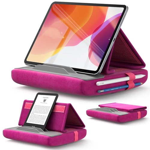 JSAUX Tablet Halter Kissen, Tablet Kissen Ständer Lesekissen, Tablet Halterung Bett Sofa Kompatibel mit iPad Pro 11 10.5 9.7 10.2 Air Mini, Tablet, Kindle, E-Reader und mehr 4-11'' Geräte Rotviolett von JSAUX