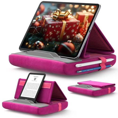 JSAUX Tablet Halter Kissen, Tablet Kissen Ständer Lesekissen, Tablet Halterung Bett Sofa Kompatibel mit iPad Pro 11 10.5 9.7 10.2 Air Mini, Tablet, Kindle, E-Reader und mehr 4-11'' Geräte Rotviolett von JSAUX