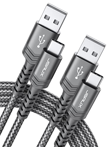 JSAUX USB C Kabel 3,1A [2 Stück 2M ], USB Typ C Ladekabel Schnellladung Kompatibel mit Samsung Galaxy S22 S21 S20 S10 S9 S8 Plus, Note 20 10 9 8, A3 A5, LG G5 G6 V20, Huawei P30 P20 P10 usw (Grau) von JSAUX