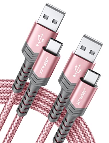 JSAUX USB C Kabel 3,1A [2 Stück 2M ], USB Typ C Ladekabel Schnellladung Kompatibel mit Samsung Galaxy S22 S21 S20 S10 S9 S8 Plus, Note 20 10 9 8, A3 A5, LG G5 G6 V20, Huawei P30 P20 P10 usw (Rosa) von JSAUX