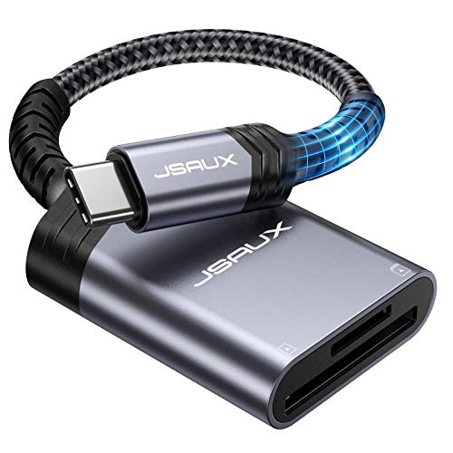 JSAUX USB C Kartenleser (2-in-1) SD/MicroSD Super Speed USB C auf SD Card Reader/Adapter Kompatibel mit iPhone 15/15 Pro Max/ 15 Pro/15 Plus, iPad Pro, MacBook Pro/Air, Galaxy S8 auf S24-Grau von JSAUX