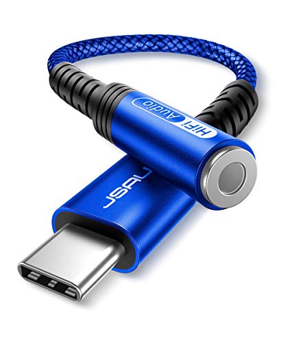 JSAUX USB C Kopfhörer Adapter Aux, USB C auf 3.5 Klinke Adapter Audio für iPhone 15 Pro Max/15 Pro/15,Samsung S24/S24+/S24 Ultra/S23/S22/S21/S20,Huawei P40/P30 Pro,Mate40/30,Pixel 4/3 Blau von JSAUX