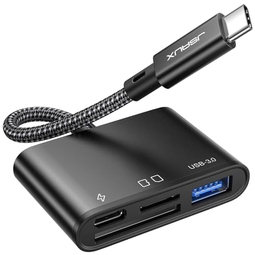JSAUX USB C SD Kartenleser mit USB 3.0 Port & Ladeanschluss | 4-in-1 Micro SD Card Reader | Kompatibel mit iPhone 15/15 Pro Max/ 15 Pro/15 Plus, iPad Pro, MacBook Pro/Air, Galaxy S8 auf S24 -Schwarz JSAUX USB C SD Kartenleser mit USB 3.0 Port & Ladeanschluss | 4-in-1 Micro SD Card Reader | Kompatibel mit iPhone 15/15 Pro Max/ 15 Pro/15 Plus, iPad Pro, MacBook Pro/Air, Galaxy S8 auf S24 -Schwarz von JSAUX