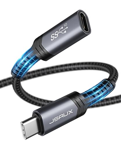 JSAUX USB C Verlängerungs Kabel 1M, USB Type C 3.2 Verlängerung Unterstützt 10Gpbs 100W und 4K@60Hz Videoübertragung Kompatibel mit MacBook Pro/Air, iPad Pro 2021/2020, XPS 15/13, Samsung S22/S21/S20 von JSAUX