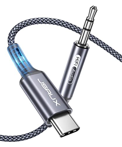 JSAUX USB C auf Aux Kabel 1M, USB Typ C auf Klinke Kabel 3.5mm Audio Aux Kabel, Dauerhaft für iPhone 15 Pro Max/15 Plus, Galaxy S24/S23/S22/S21 Ultra, iPad Pro, Pixel, Huawei P40, Auto-Lautsprecher von JSAUX