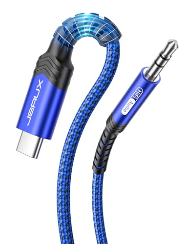 JSAUX USB C auf Aux Kabel 2M, USB Typ C auf 3.5mm Klinke Kabel Audio, Dauerhaft Aux USB C Kabel kompatibel mit iPhone 16/15 Pro Max, Galaxy S24/S23/S22 Ultra, iPad Pro, Pixel, Huawei P40-Blau JSAUX USB C auf Aux Kabel 2M, USB Typ C auf 3.5mm Klinke Kabel Audio, Dauerhaft Aux USB C Kabel kompatibel mit iPhone 16/15 Pro Max, Galaxy S24/S23/S22 Ultra, iPad Pro, Pixel, Huawei P40-Blau von JSAUX