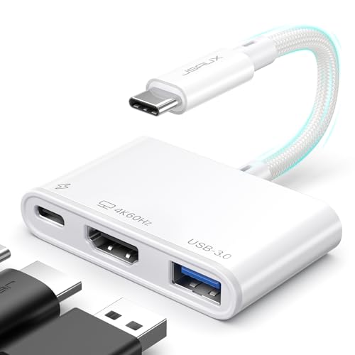 JSAUX USB C auf HDMI Adapter, Digital AV Multiport Hub mit 4K@60Hz, USB-A 3.0, 100W PD Kompatibel mit iPhone 16 Pro/16 Pro Max/16/15 Pro Max,Samsung S24/23, MacBook, iPad, Dell, Surface, Steam Deck JSAUX USB C auf HDMI Adapter, Digital AV Multiport Hub mit 4K@60Hz, USB-A 3.0, 100W PD Kompatibel mit iPhone 16 Pro/16 Pro Max/16/15 Pro Max,Samsung S24/23, MacBook, iPad, Dell, Surface, Steam Deck von JSAUX