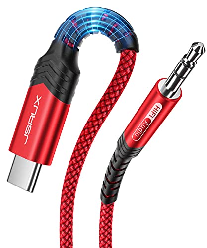 JSAUX USB C auf Klinke AUX Kabel 0.5M, USB C zu 3,5mm Jack Auto Kopfhörer Adapter Nylon Geflochtene Aux Kabel Kompatibel mit iPhone 15 Pro Max/15 Plus, Galaxy S23/S22/S21 Ultra, Huawei P40/Mate40-Rot JSAUX USB C auf Klinke AUX Kabel 0.5M, USB C zu 3,5mm Jack Auto Kopfhörer Adapter Nylon Geflochtene Aux Kabel Kompatibel mit iPhone 15 Pro Max/15 Plus, Galaxy S23/S22/S21 Ultra, Huawei P40/Mate40-Rot von JSAUX