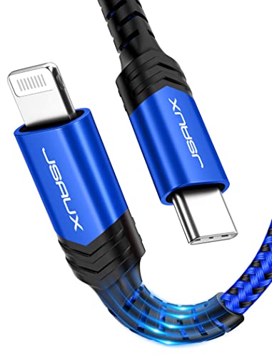 JSAUX USB C auf Lightning Kabel [1.8m, MFi Zertifiziert], iPhone 14 schnellladekabel Typ C Lightning Ladekabel kompatibel mit iPhone 14/14 Plus/14 Pro/14 Pro Max/13 Pro/13 Pro Max/12 Pro Max/11-Blau von JSAUX