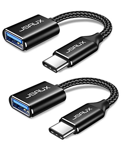 JSAUX USB C auf USB 3.1 Adapter [2 Pack] OTG Typ C Adapter Kabel Kompatibel mit Samsung Galaxy S20 S10 S9 Note 10 A5 2017,Huawei P30 P20 Lite Mate 30 20 Pro,MacBook Pro 2018/2017/Air 2018 Schwarz von JSAUX