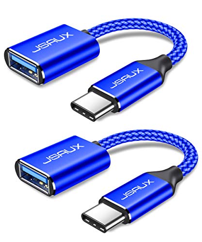 JSAUX USB C auf USB 3.1 Adapter [2 Pack] OTG Typ C Adapter Kabel Kompatibel mit Samsung Galaxy S20 S10 S9 S8 Plus Note 10 A5 2017,Huawei P30 P20 Lite Mate 30 20 Pro,MacBook Pro 2018/2017/Air 2018 Blau von JSAUX