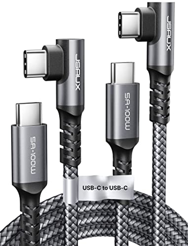JSAUX USB C auf USB C Kabel 100W [2 Stück/2M], USB C zu USB C Ladekabel, 5A USB C Schnellladekabel kompatibel mit MacBook Pro/iPad Pro/Mini/Air, Samsung Galaxy S23/S22/S21-Grau von JSAUX
