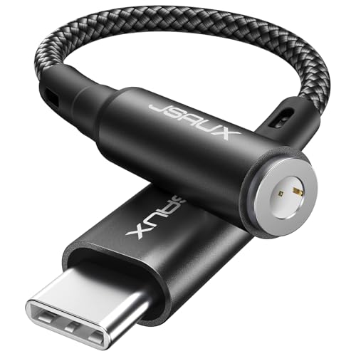 JSAUX USB C zu 3.5mm Klinke Adapter, Kopfhörer Jack Typ C Aux Audio Adapter für Samsung S21 S20/Note 20, Huawei P40 P30 Pro/Mate 40 30 Pro, iPad Pro, iPad Mini 6, Oneplus, Pixel 6/4XL,Xiaomi-Schwarz von JSAUX