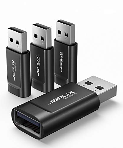 JSAUX USB Datenblocker [4er Pack] USB Data Blocker zum Aufladen, Schützt vor Hackern und Viren, Schützt die Privatsphäre und Datensicherheit-Rot von JSAUX