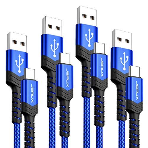 JSAUX USB Typ C Kabel [4 Pack 1M 1M 2M 3M] 3A USB C Ladekabel Schnellladung für Samsung Galaxy S22 S21 S20 S10 S9 S8 Plus, Note 20 10 9 8, A3 A5 Google Pixel 2 3 4 5 6 XL Xbox Sony Xperia XZ (Blau) von JSAUX