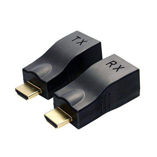 Adapter RJ45 auf HDMI 1.4 über ein 30-m-Ethernet-LAN-Kabel, RJ45, CAT5E, CAT6 für HDTV 1080P mit 3D von JSER
