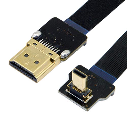 CY CYFPV 90 Degree Up Angled FPV Micro HDMI Male to HDMI Male Flat Cable 50cm for FPV HDTV Multicopter Aerial Photography von JSER