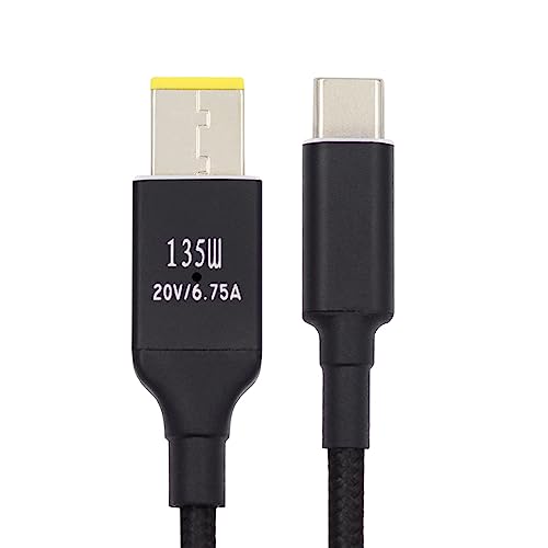 JSER 135 W Typ-C USB-C-Kabel zu DC Rechteck 11,0 x 4,5 mm Power PD Ladekabel für Thinkpad X1 Legion Y7000P Laptop DC20 V 6,25 A von JSER