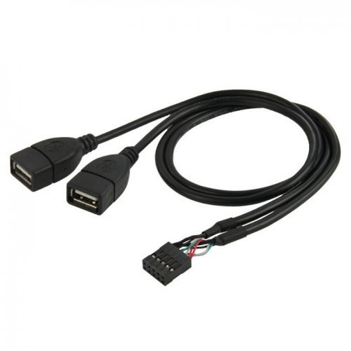 JSER Adapterkabel, 10-Pin-Mainboard-Header-Buchse auf Dual-USB-2.0-Buchse, 50 cm von JSER