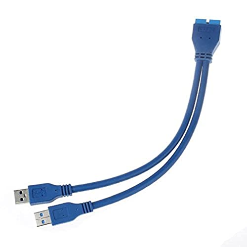 JSER Adapterkabel mit 2 USB 3.0 A-Stecker auf 20-poligen Motherboard-Stecker. von JSER