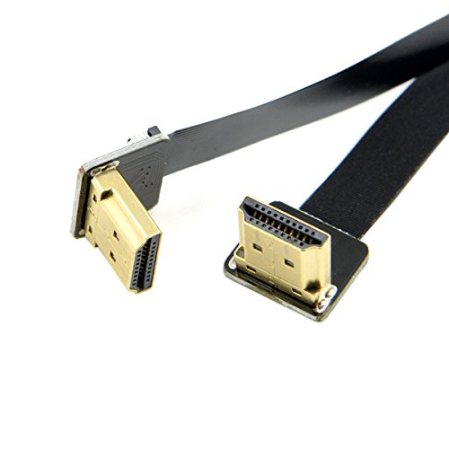 JSER HDMI-Kabel mit zwei Steckverbindern, HMDI-Typ-A-Stecker auf flachen-HDTV-FPC-Stecker, 50 cm, für FPV-HDTV von JSER