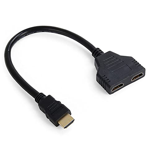 JSER HDMI-Stecker auf 2 HDMI-Buchsen, 1-in-2-Out-Splitterkabel, Adapter, Konverter von JSER