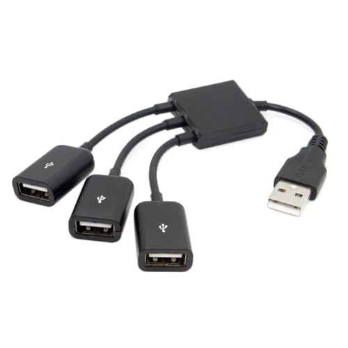 JSER USB 2.0 auf 3 Ports Hub Expansion Expander Mehrfachkabel 480Mbps Bus Power für Laptop Notebook PC Maus Flash Disk von JSER