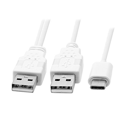 JSER USB 3.1 Typ C USB-C auf Dual A Stecker Extra Power Datenkabel Y-Kabel für Handy und Festplatte. von JSER