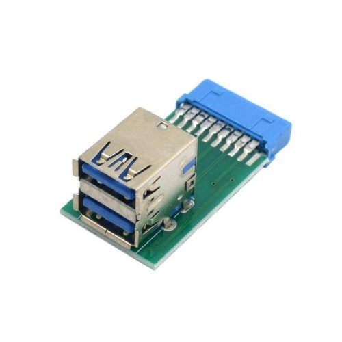 JSER Vertikaler Dual USB 3.0 Typ A Buchse auf Motherboard 20 Pin Box Header-Slot Adapter PCBA von JSER