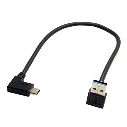 Reversibles USB 3.1 USB-C abgewinkelt auf 90 Grad nach oben abgewinkelten A-Stecker Datenkabel für MacBook & Tablet & Handy von JSER