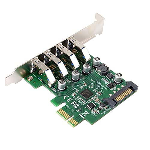 Xiwai Low Profile 4 Ports PCI-E auf USB 3.0 HUB PCI Express Erweiterungskarte Adapter 5Gbps für Motherboard von JSER