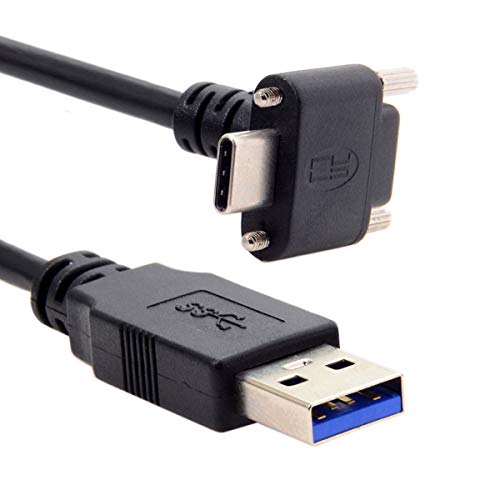 Xiwai USB 3.1 Typ-C Dual-Schraubensicherung auf Standard USB 3.0 Datenkabel, 90 Grad für Kamera (3 m) von JSER